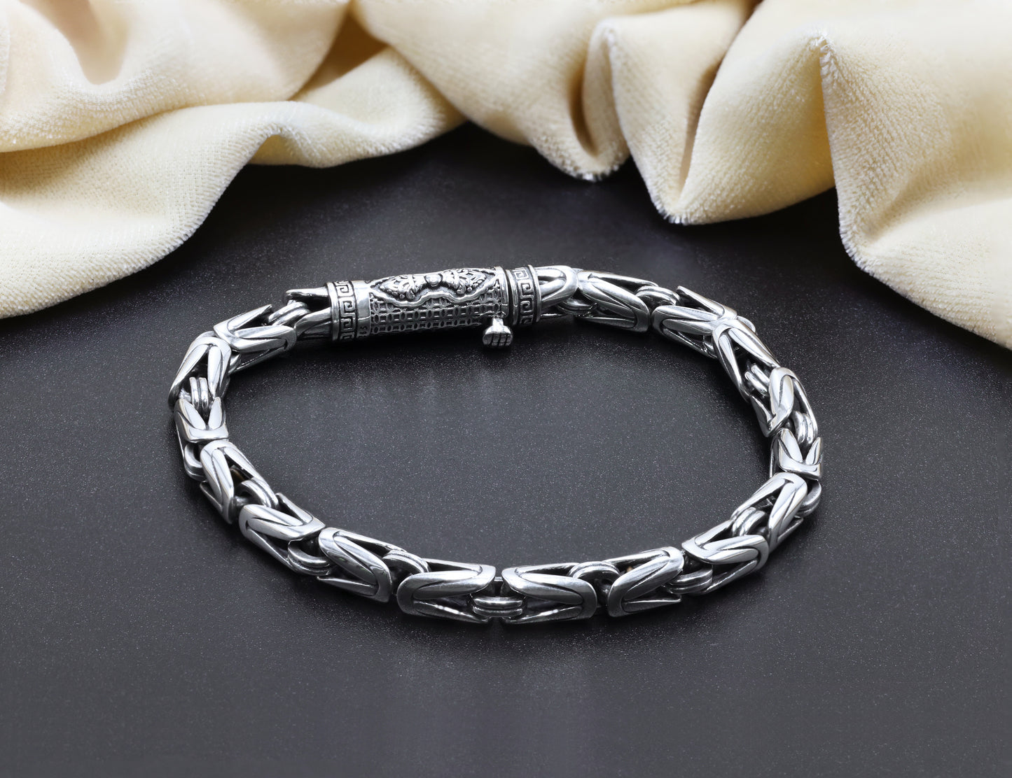 Titan Weave Antique Silver Men’s Bracelet