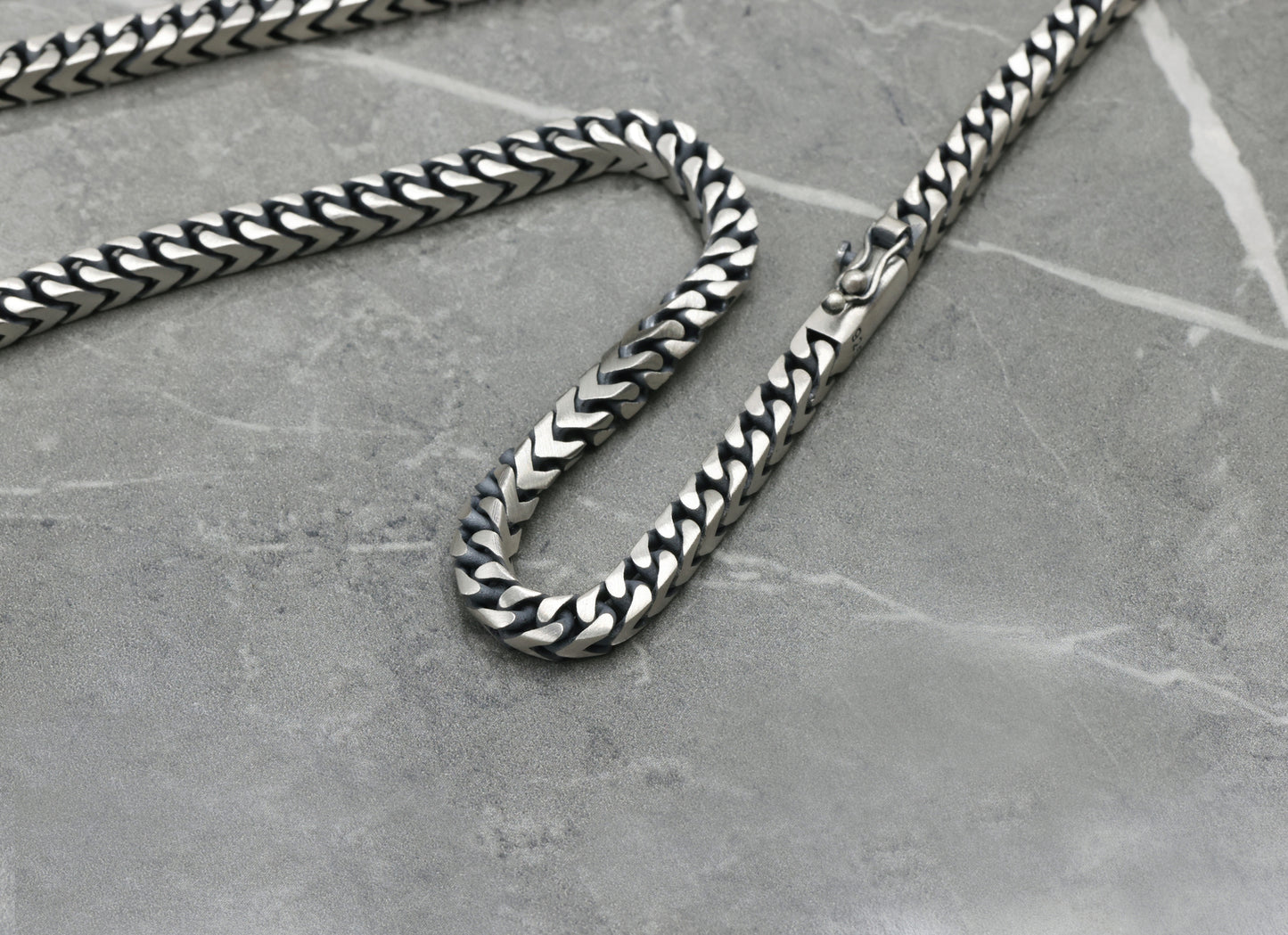 Chevron Weave Antique Silver Chain