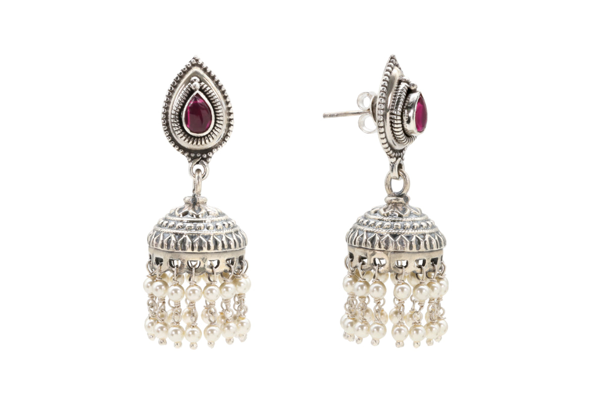 Red Tear Drop Jhumka