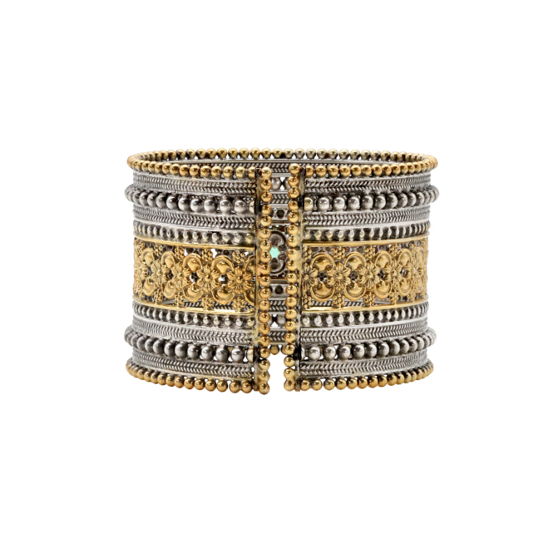 Dual-Tone cuff with pearl accents