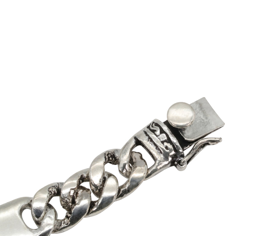 Sterling Silver Mixed Link Bracelet with Curb Chain