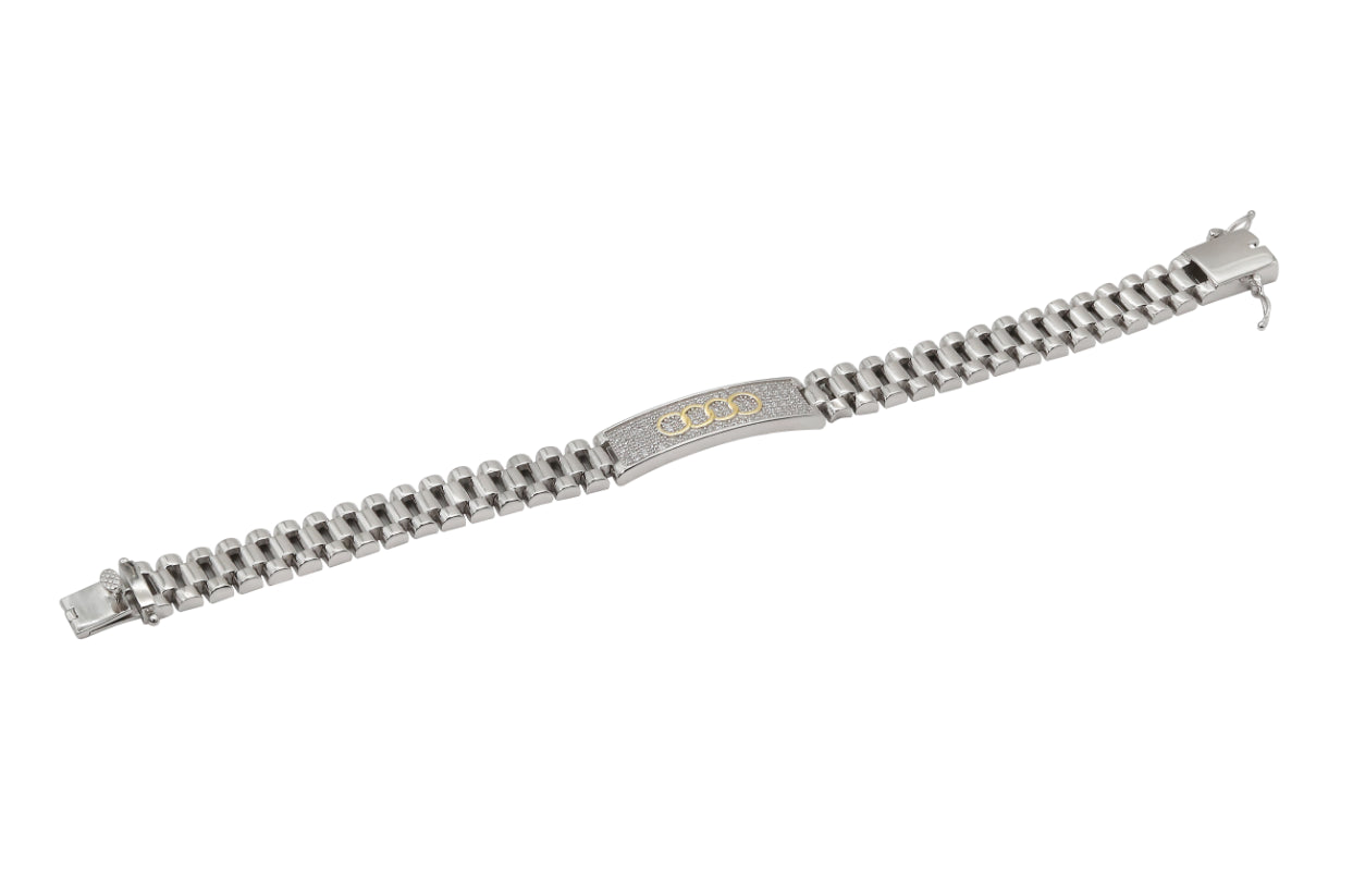 Piercing Gaze Oxidized Silver Chain Bracelet