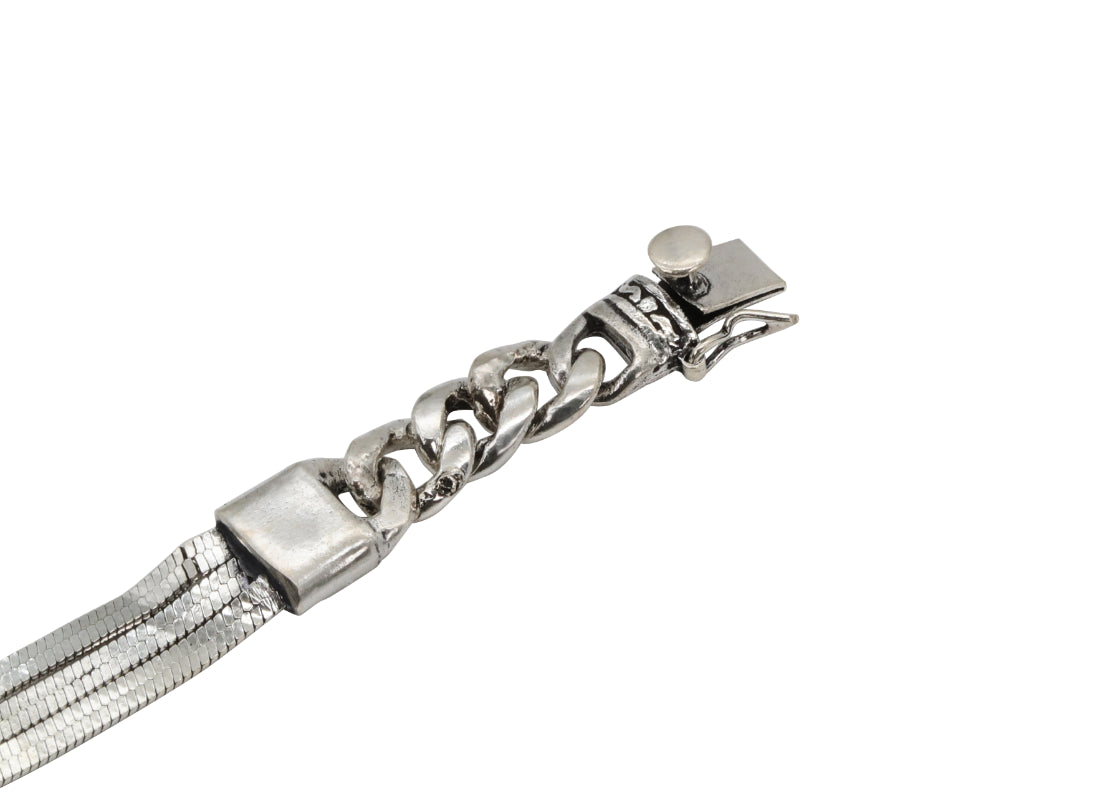 Mixed Link Silver Bracelet
