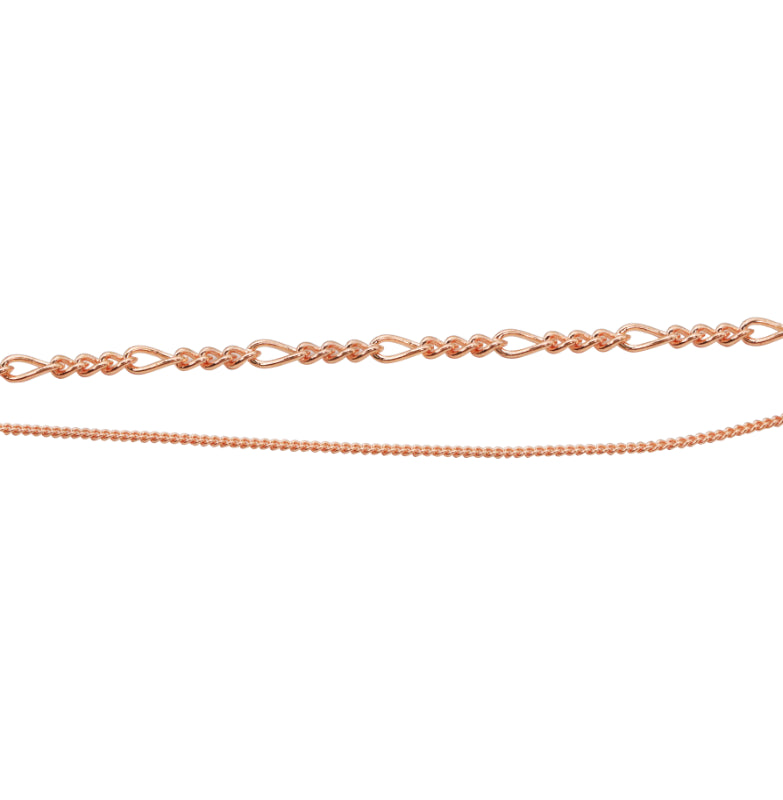 Rose Polished Silver CZ Tennis Layered