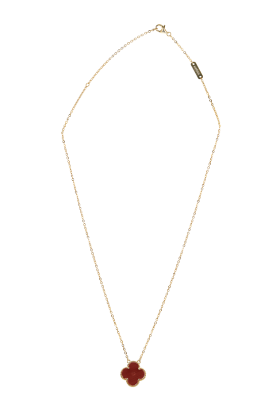 Lucky Clover Crimson Chain Pendant