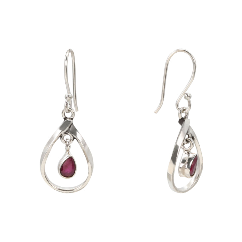 Ruby Halo Earrings