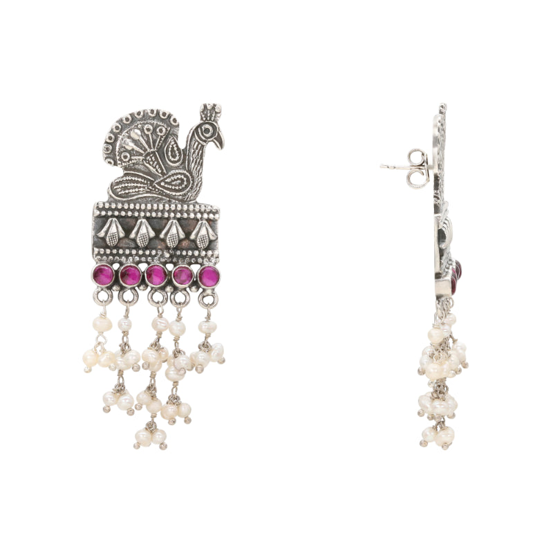 Regal Peacock Cascade Earrings