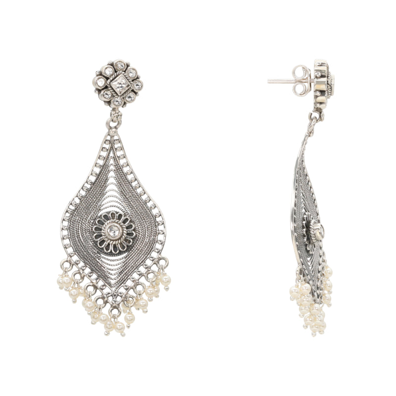 Silver Filigree Dewdrops