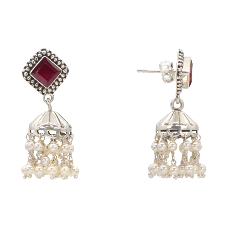 Regal Ruby & Pearl Jhumka