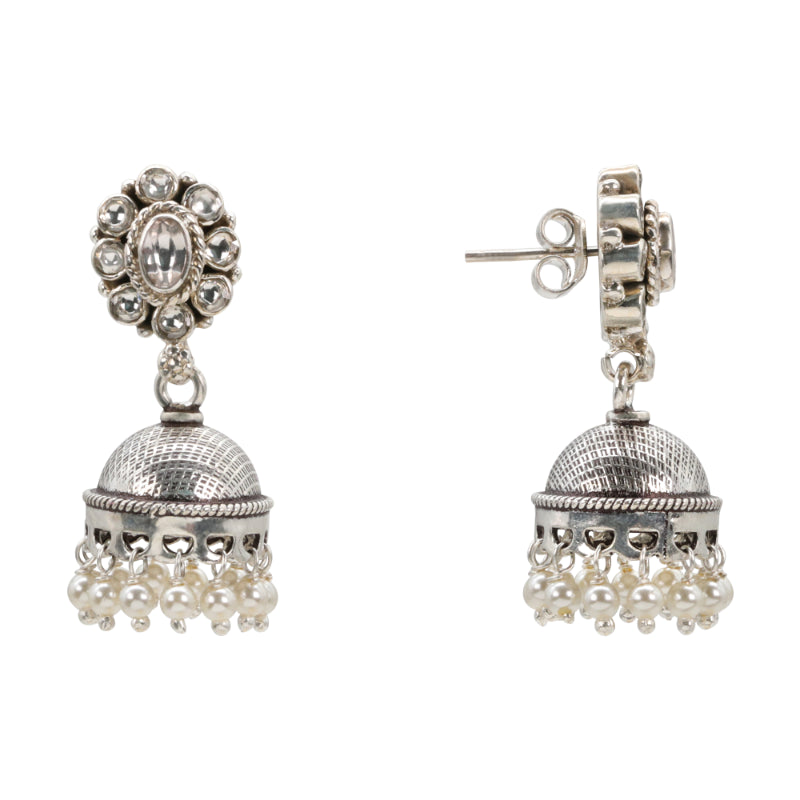 Timeless Antique Silver Jhumka Earrings