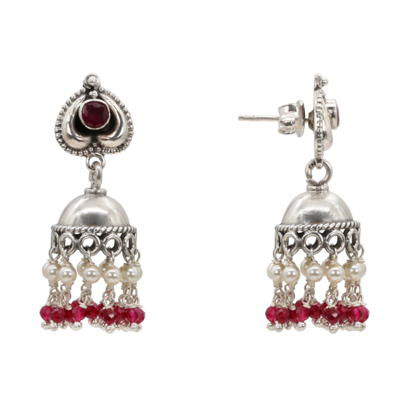 Crimson Droplet Jhumka