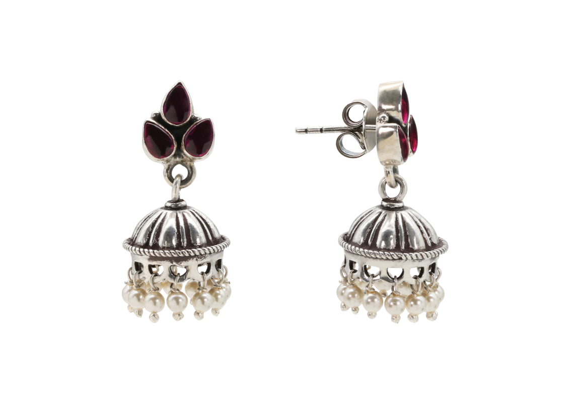 Red Stone Jhumka