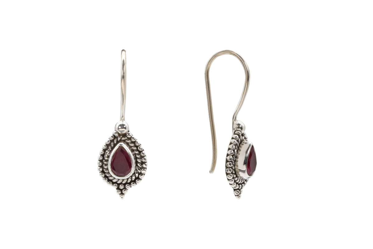 Crimson Dewdrop Earrings