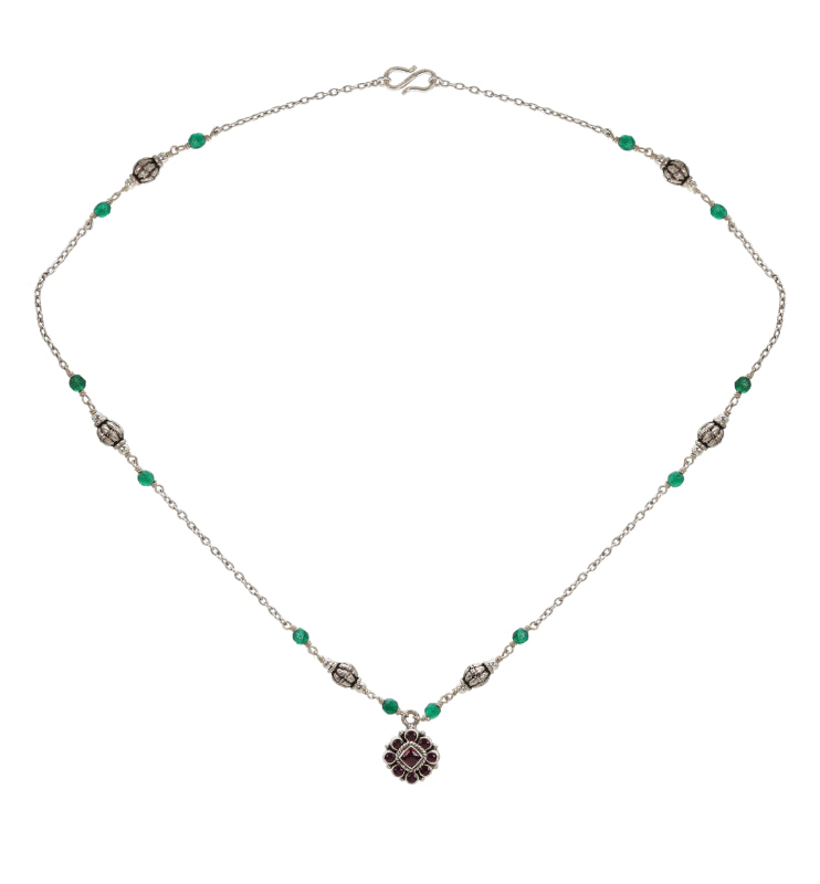 Gemini Bloom Silver Pendant Necklace