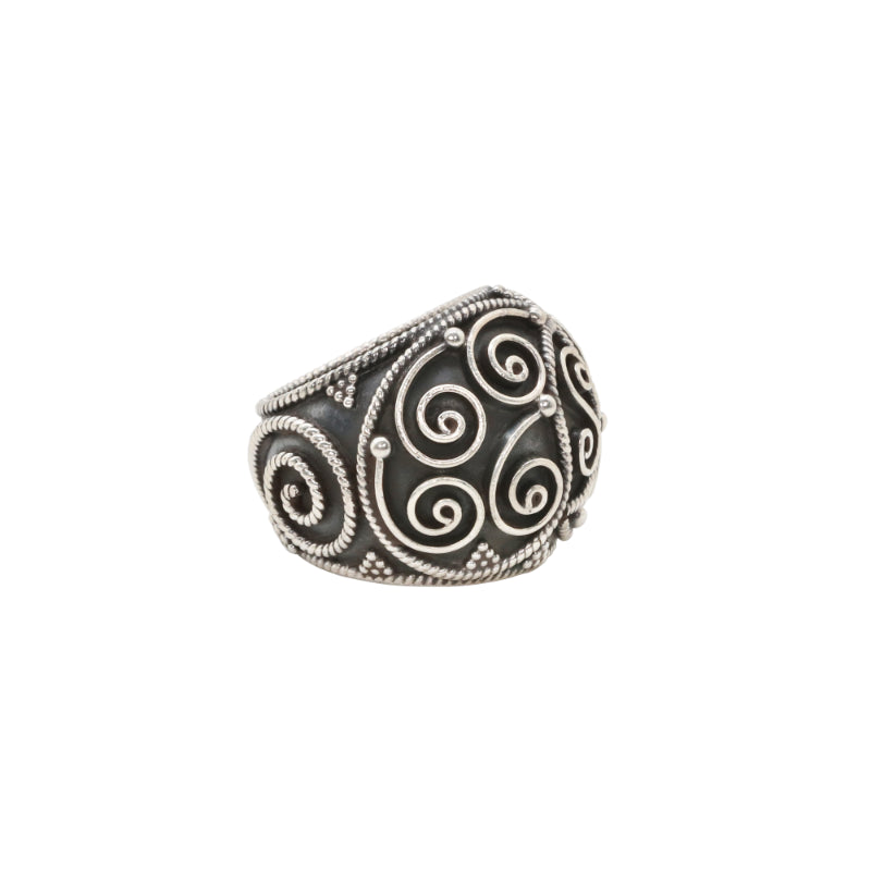 Sculpted Swirl Silver Ring
