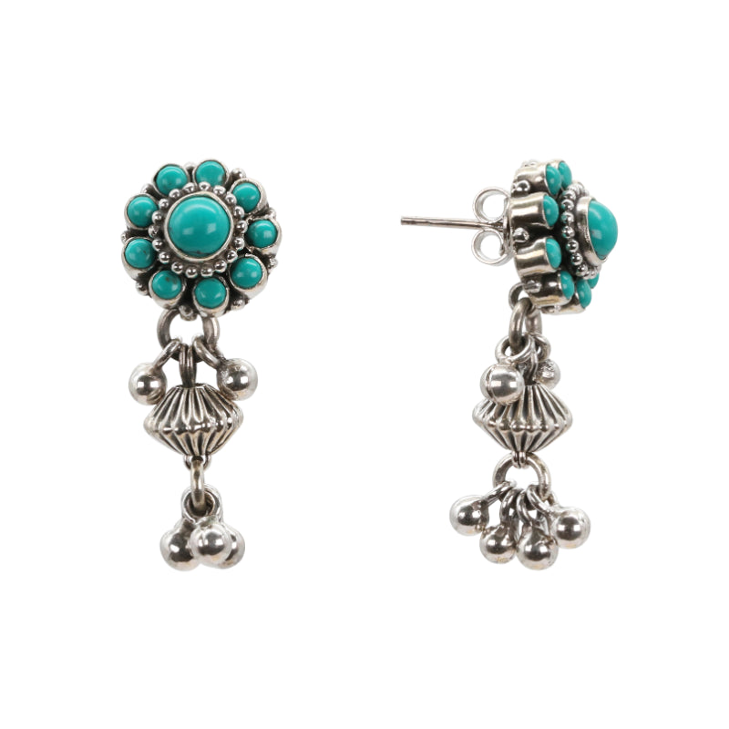 Turquoise Bloom Silver Set