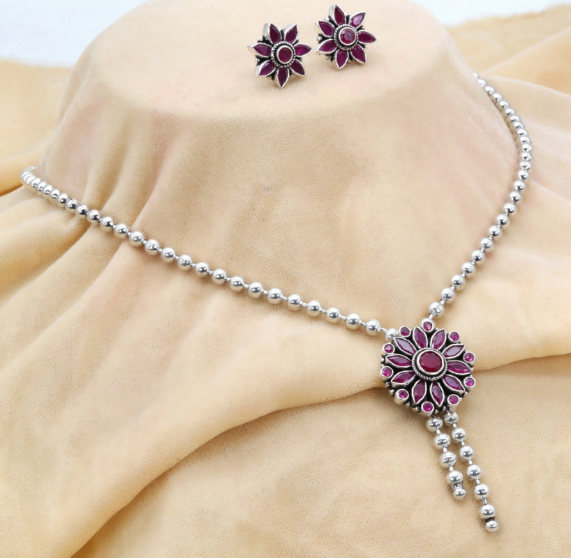 Ruby Radiance Silver Set