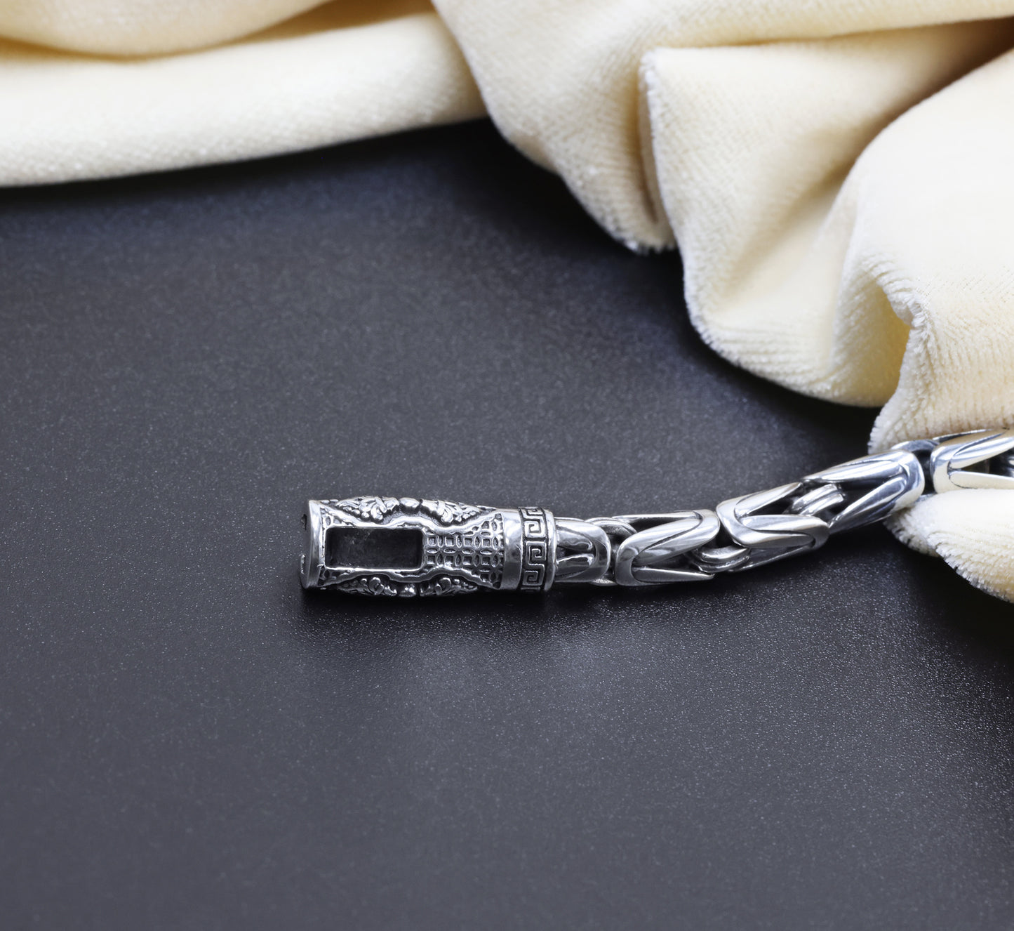 Titan Weave Antique Silver Men’s Bracelet