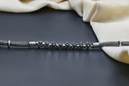 Vintage Bloom Antique Silver Men’s Bracelet