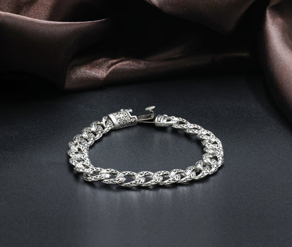 Royal Cuban link Antique Silver Men’s Bracelet