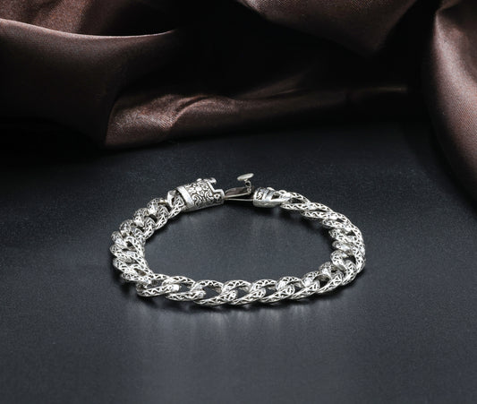 Royal Cuban link Antique Silver Men’s Bracelet