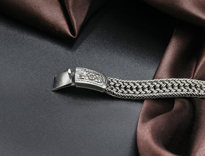 Heritage Weave Antique Silver Men’s Bracelet