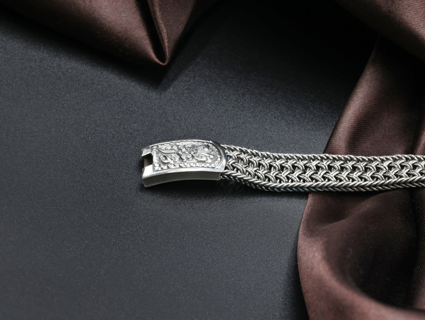 Heritage Weave Antique Silver Men’s Bracelet