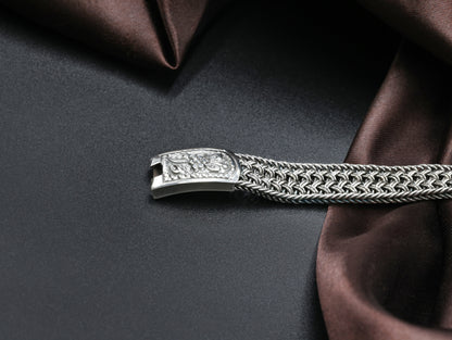 Heritage Weave Antique Silver Men’s Bracelet