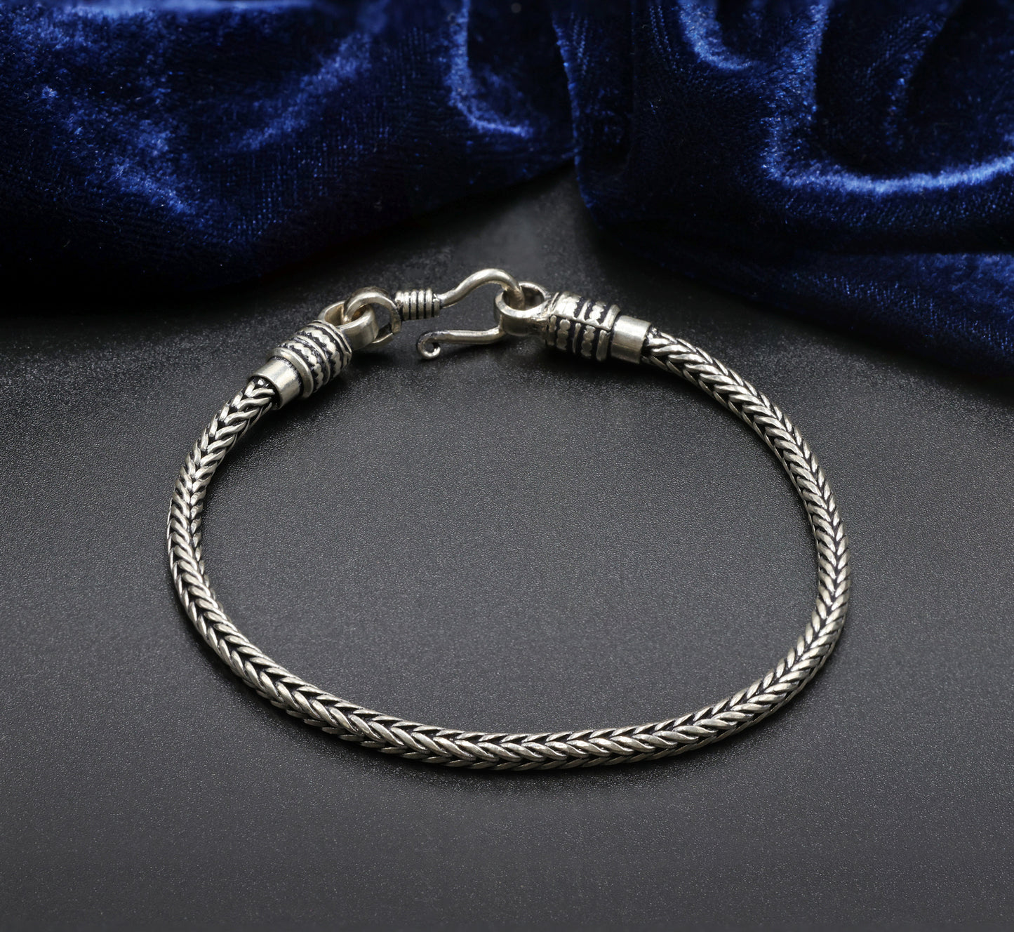Classic Rope Antique Silver Men’s Bracelet