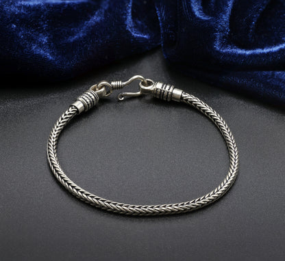 Classic Rope Antique Silver Men’s Bracelet
