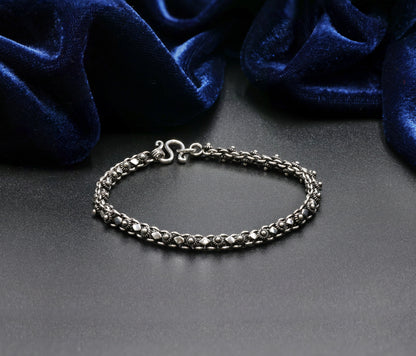 Moonstone Bloom Antique Silver Ladies Bracelet