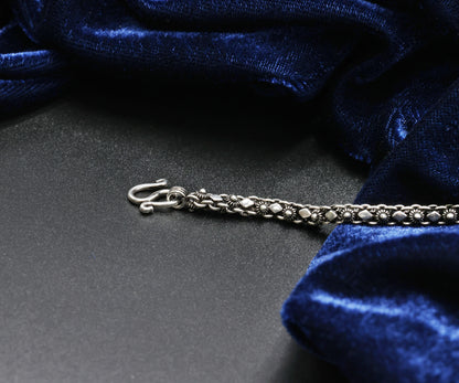 Moonstone Bloom Antique Silver Ladies Bracelet