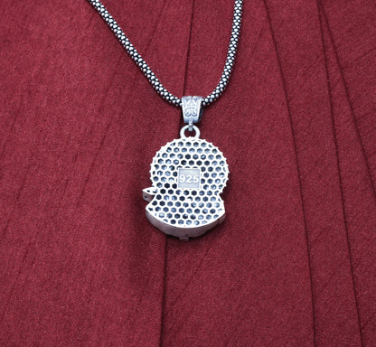 Divine Krishna Gopal Antique Silver Pendant Chain