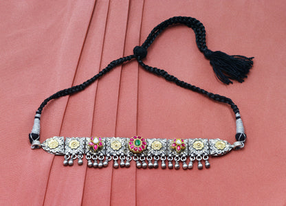 Ladies Chik Patti Antique Silver Necklace