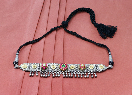 Ladies Chik Patti Antique Silver Necklace