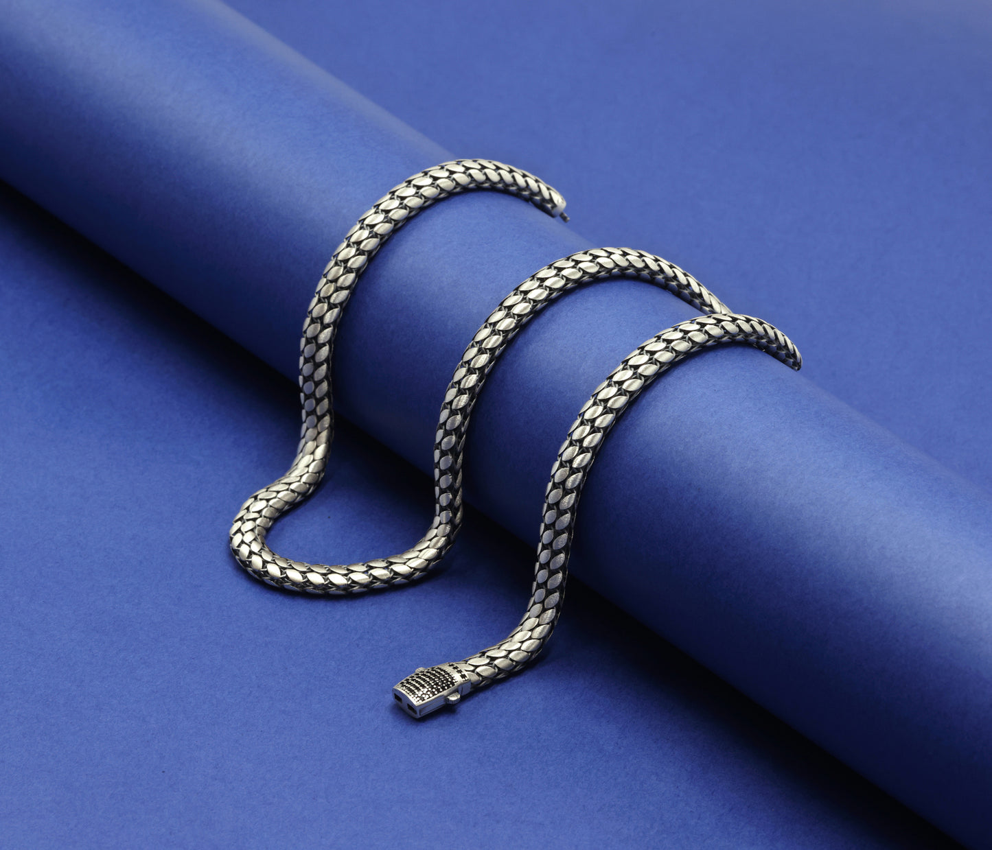 Serpent Weave Antique Silver Chain