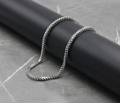 Chevron Weave Antique Silver Chain