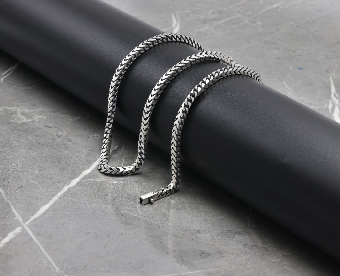 Chevron Weave Antique Silver Chain