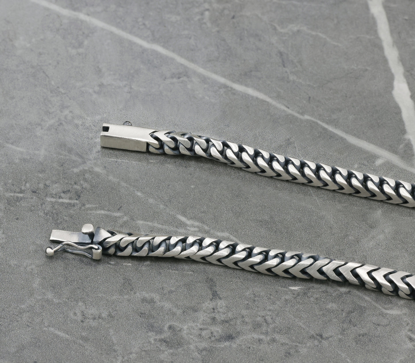 Chevron Weave Antique Silver Chain