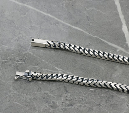 Chevron Weave Antique Silver Chain