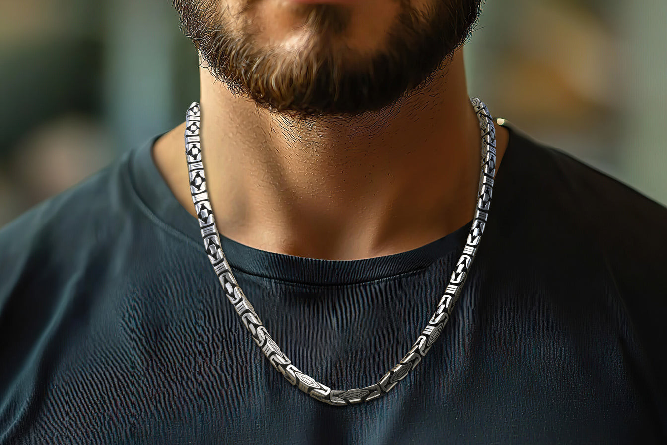 Imperial Grid Antique Silver Chain