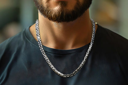 Imperial Grid Antique Silver Chain