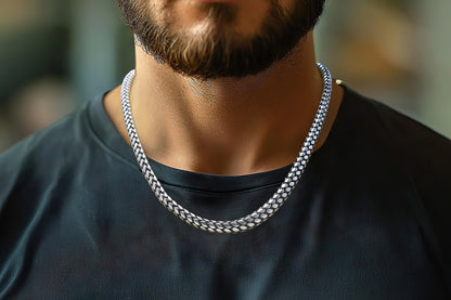Serpent Weave Antique Silver Chain