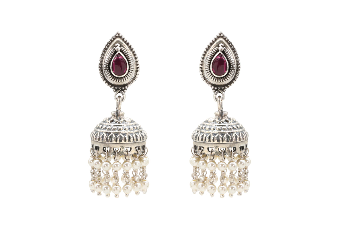 Red Tear Drop Jhumka