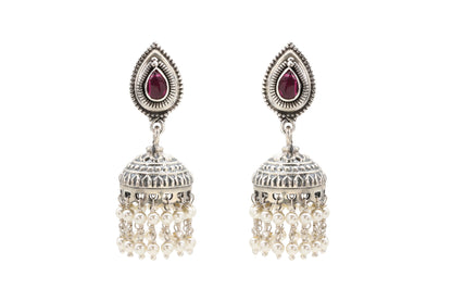 Red Tear Drop Jhumka
