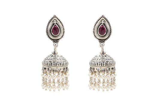 Red Tear Drop Jhumka
