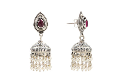 Red Tear Drop Jhumka