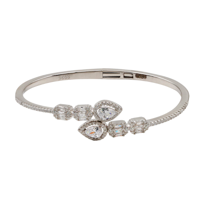 Celestial Embrace Sterling Silver & CZ Bangle