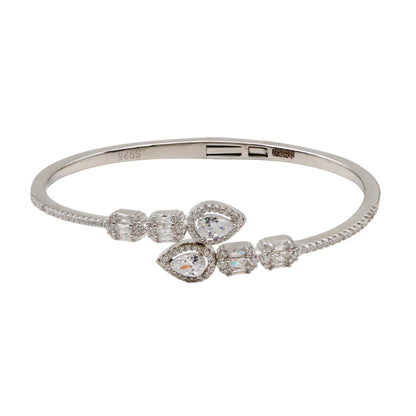 Celestial Embrace Sterling Silver & CZ Bangle