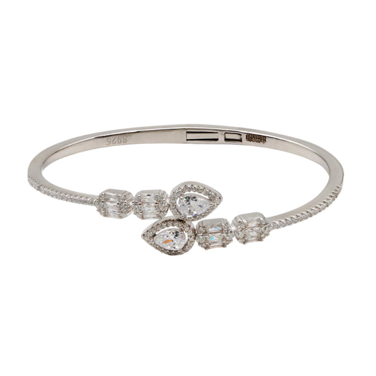 Celestial Embrace Sterling Silver & CZ Bangle